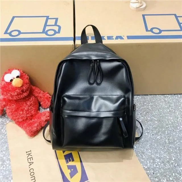 Leather Cool Backpack: Multi Pocket Big Travel Bag for Women XA503H