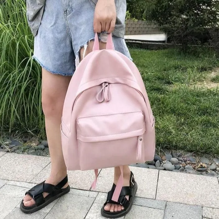 Leather Cool Backpack: Multi Pocket Big Travel Bag for Women XA503H