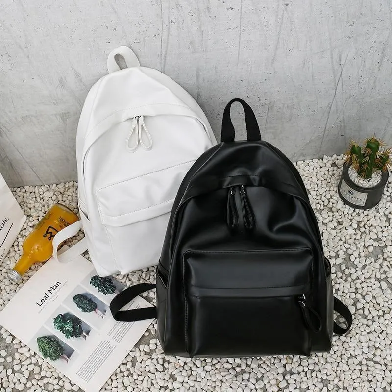 Leather Cool Backpack: Multi Pocket Big Travel Bag for Women XA503H