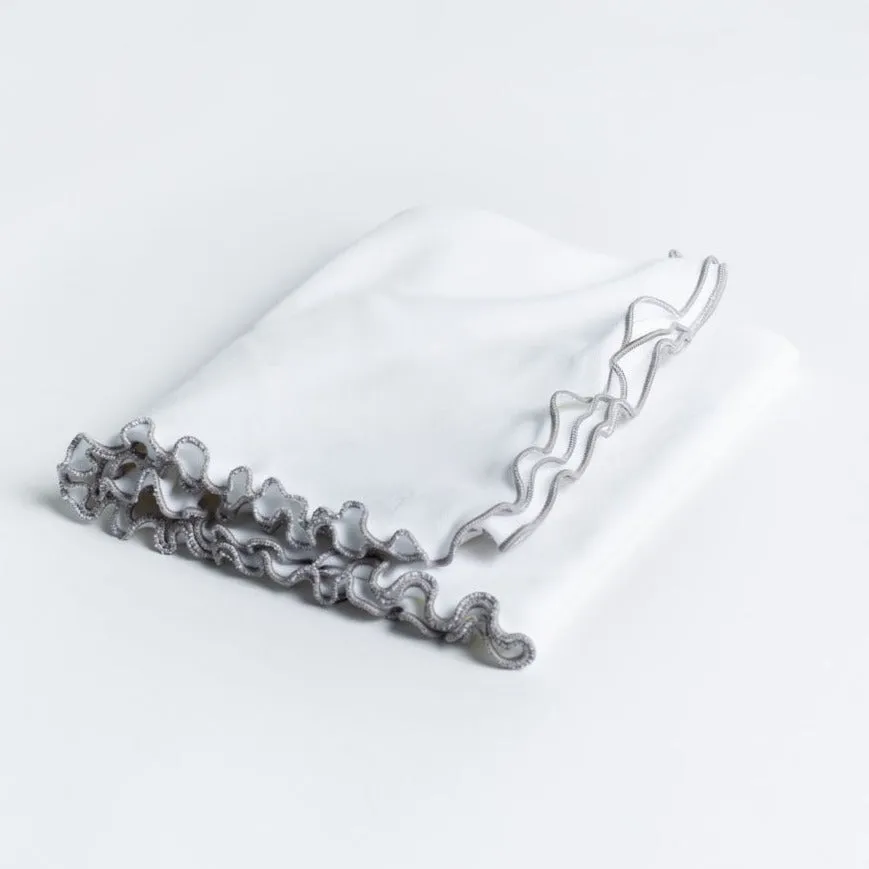 Lettuce Leaf Edge Receiving Blanket - No Ribbon