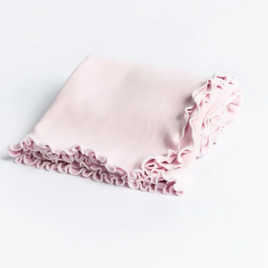 Lettuce Leaf Edge Receiving Blanket - No Ribbon