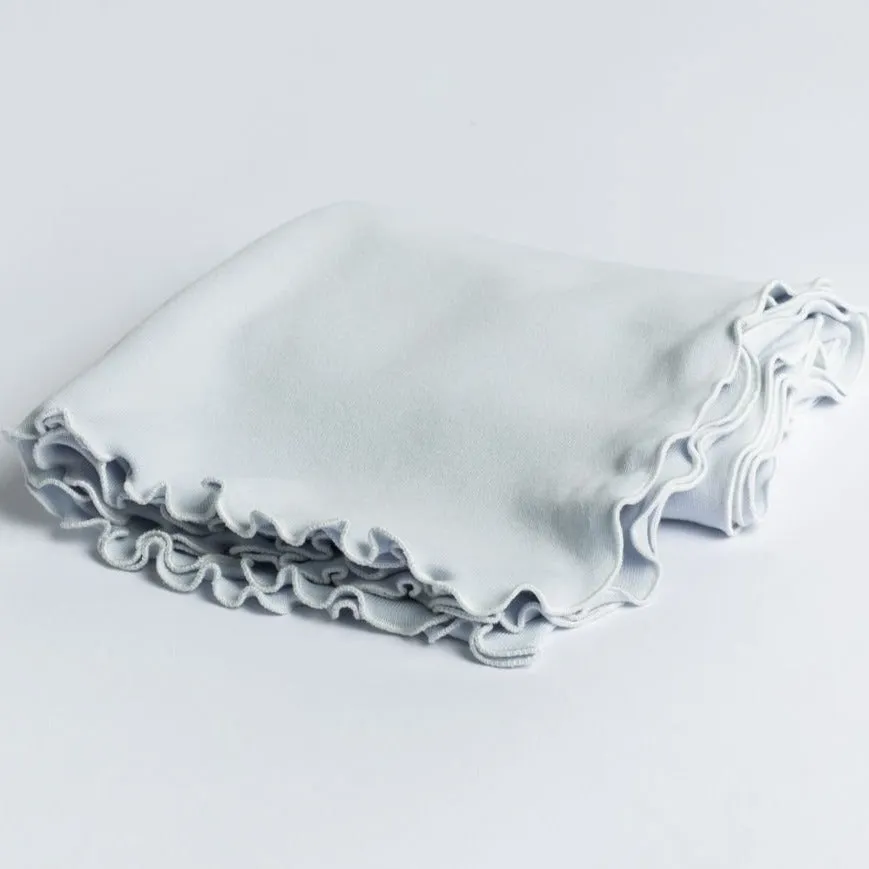 Lettuce Leaf Edge Receiving Blanket - No Ribbon
