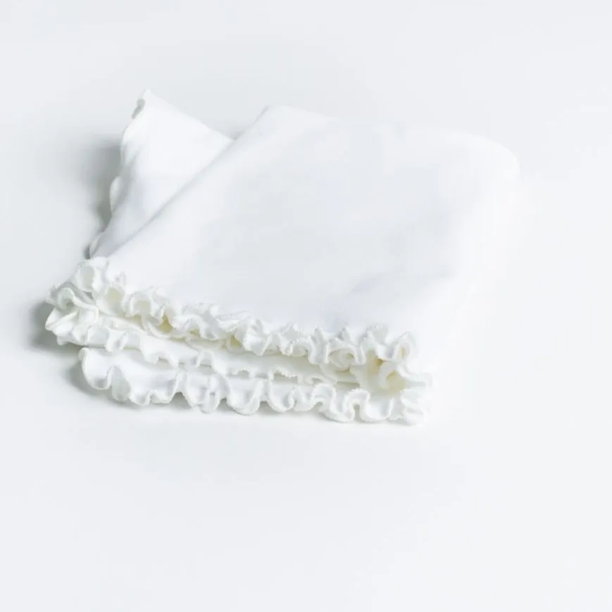 Lettuce Leaf Edge Receiving Blanket - No Ribbon