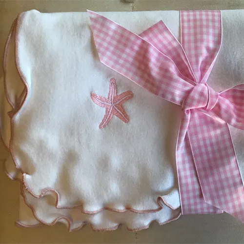 Lettuce Leaf Edge Receiving Blanket - No Ribbon