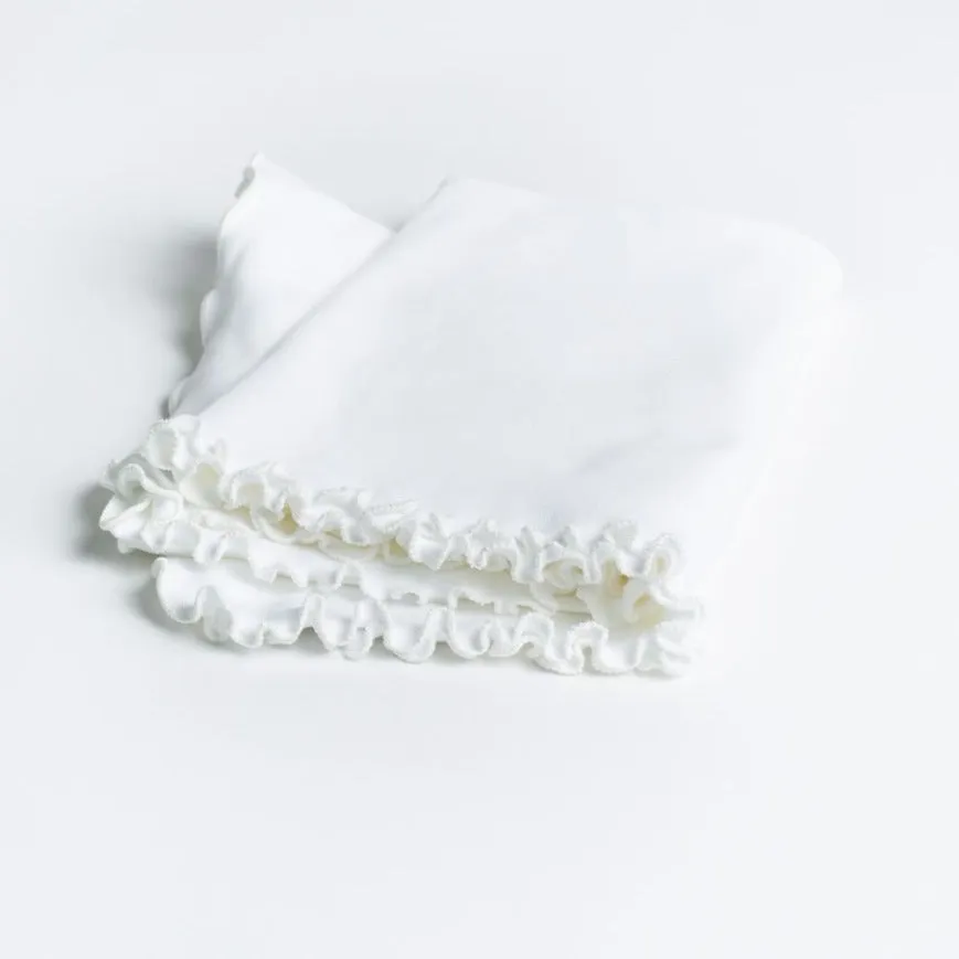 Lettuce Leaf Receiving Blanket with Ribbon Tie