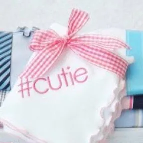 Lettuce Leaf Receiving Blanket with Ribbon Tie