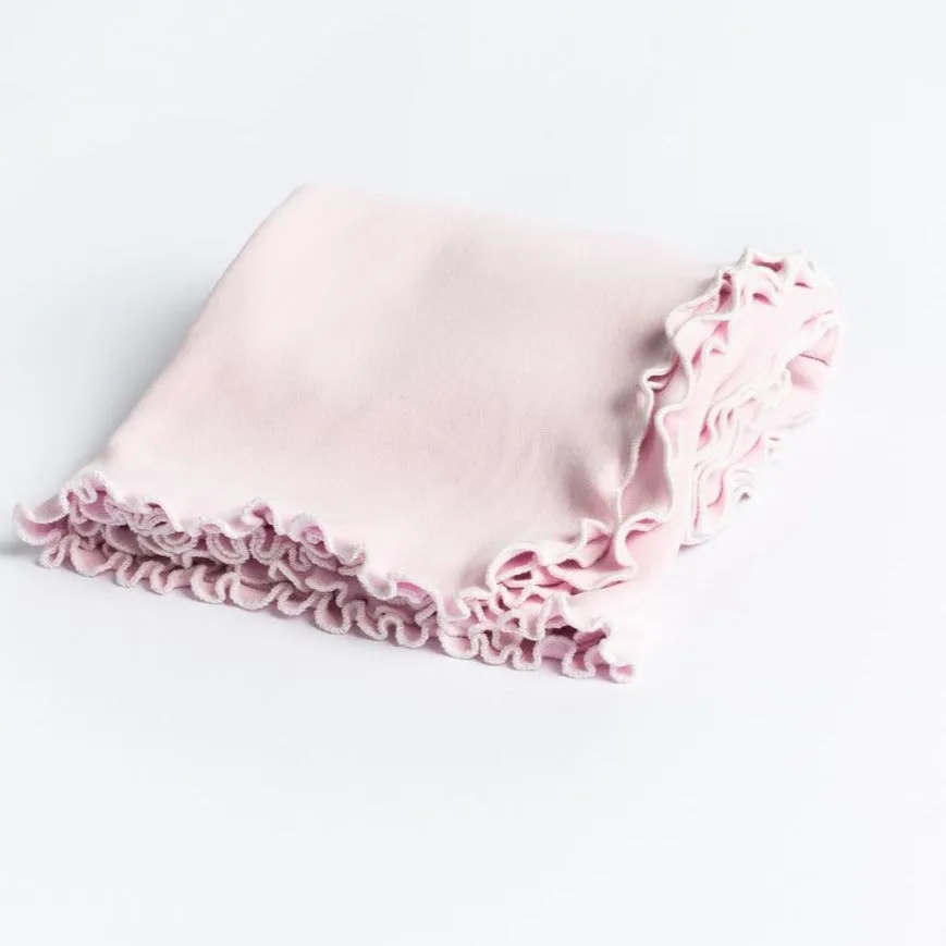 Lettuce Leaf Receiving Blanket with Ribbon Tie