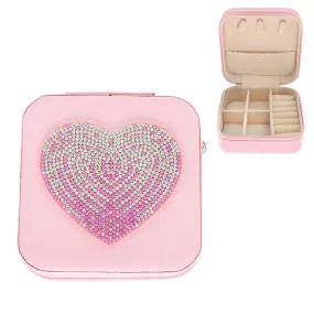 Light Pink Cover My Heart Crystal Embellished Travel Case