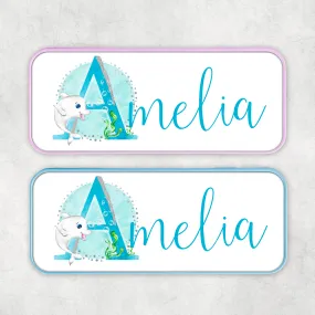 Marine Sea Life Alphabet Personalised School Pencil Tin