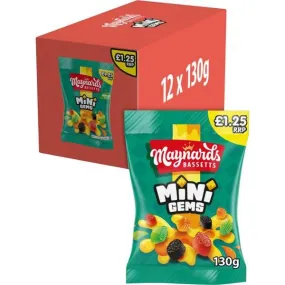 Maynards Bassetts Mini Gems Bag - 130g