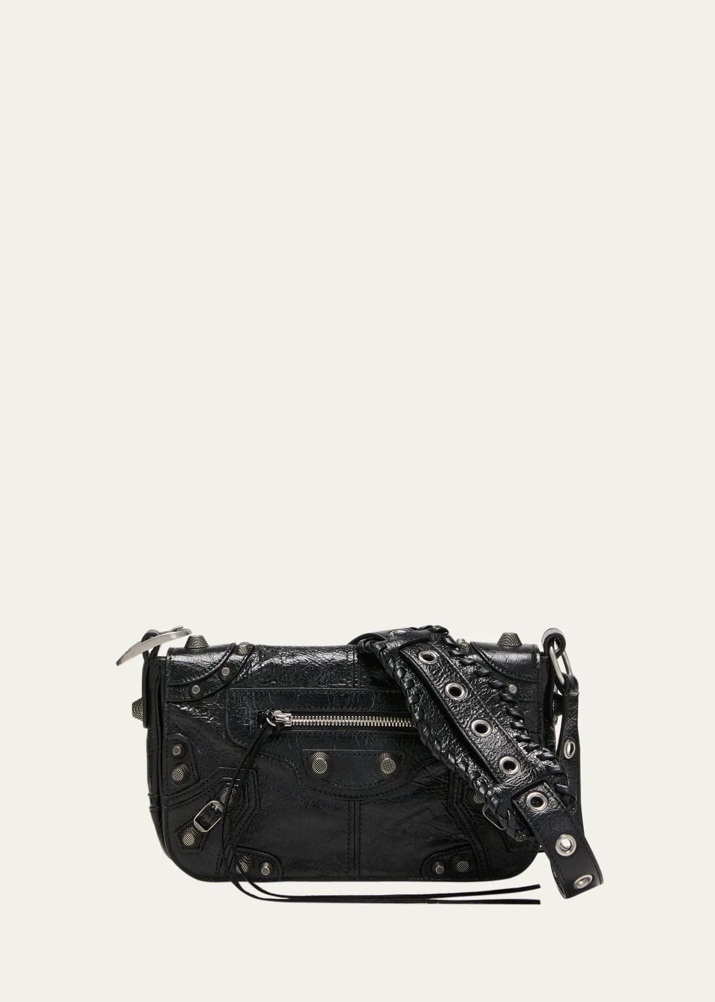 Men's Le Arena Crinkled Leather Crossbody Bag