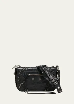 Men's Le Arena Crinkled Leather Crossbody Bag