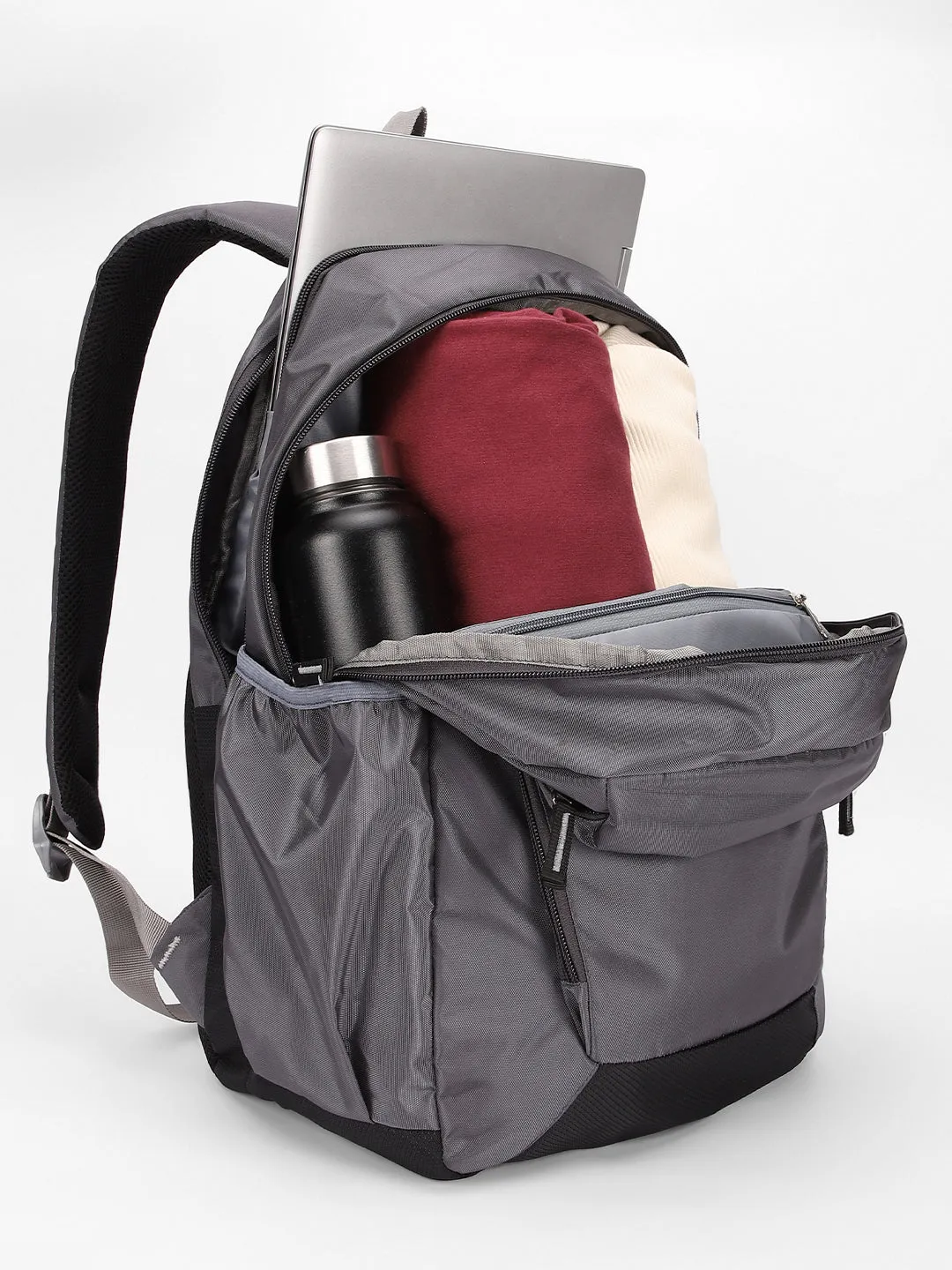 Men's light grey Water Repellent Travel Backpack with adjustable shoulder strap