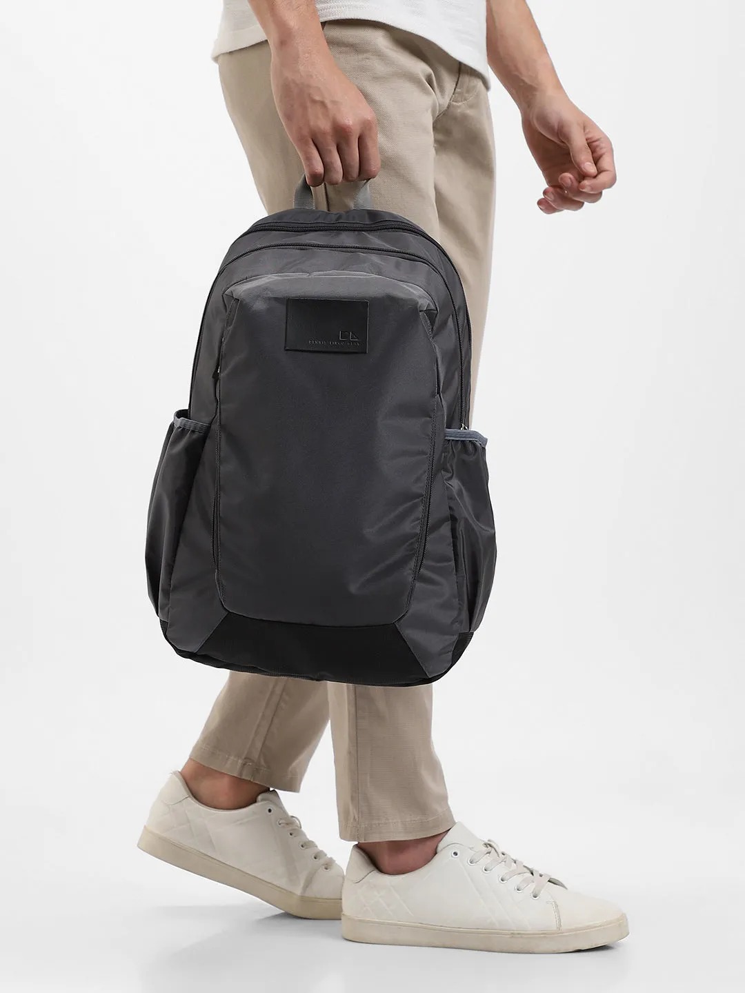 Men's light grey Water Repellent Travel Backpack with adjustable shoulder strap