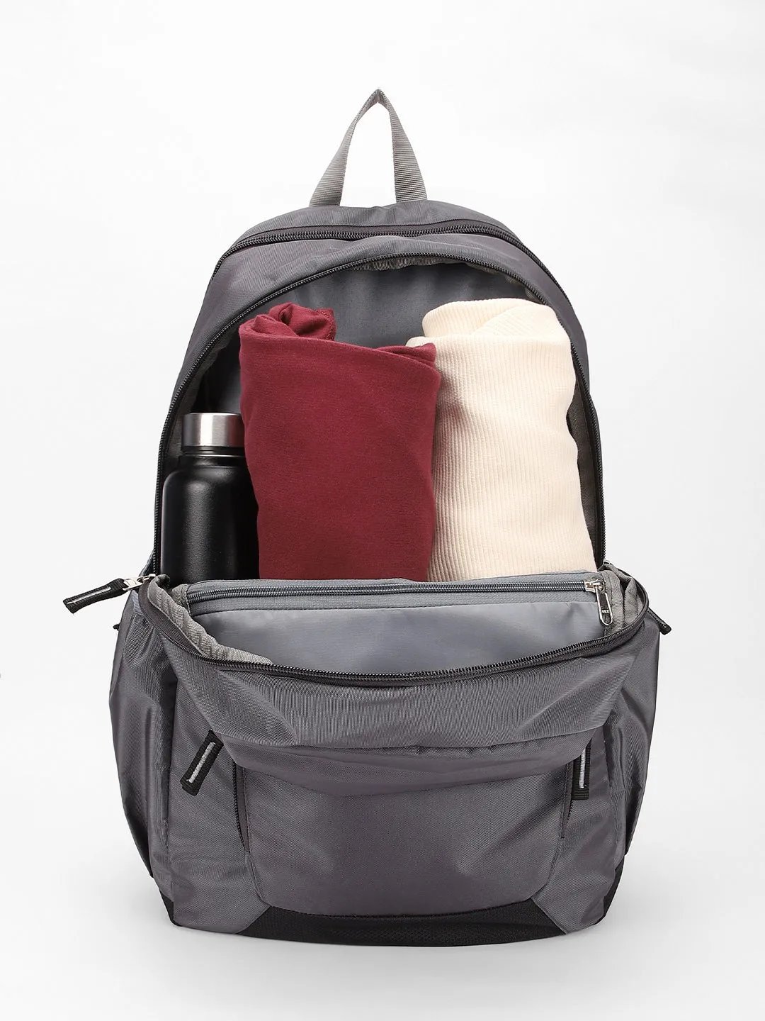 Men's light grey Water Repellent Travel Backpack with adjustable shoulder strap