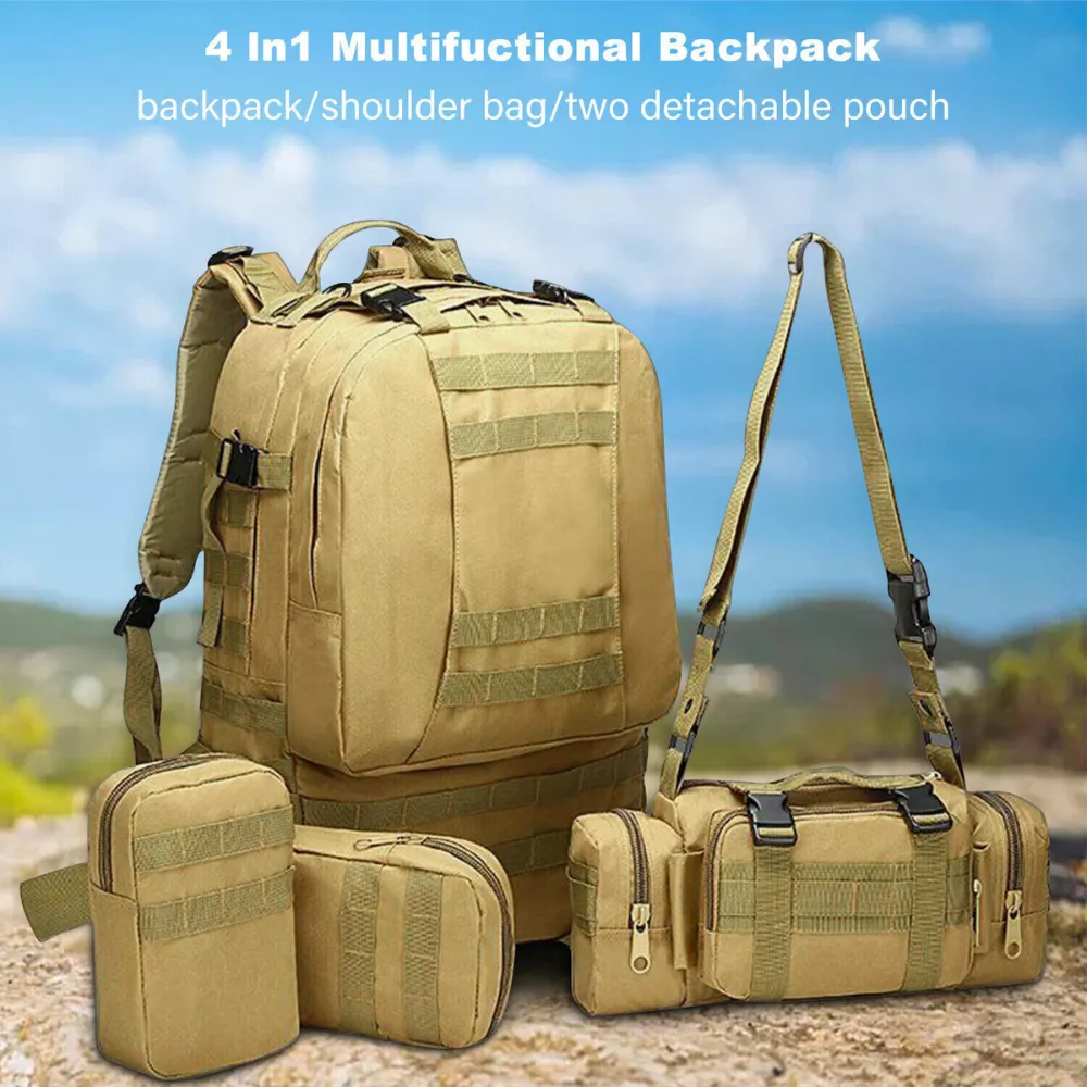 Military Style Outdoor Durable 55L Waterproof Backpack