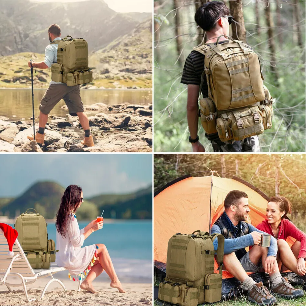 Military Style Outdoor Durable 55L Waterproof Backpack