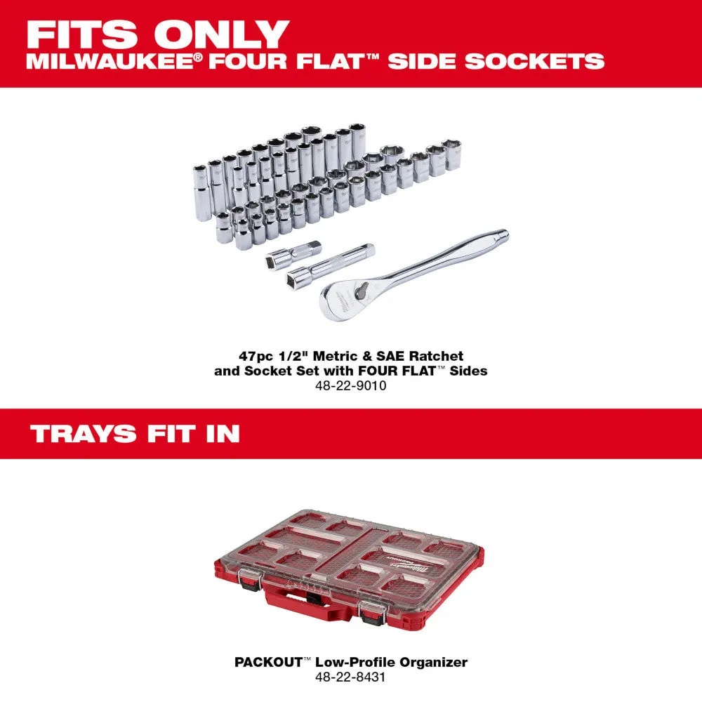 Milwaukee 48-22-9487 47 PC 1/2" Drive Ratchet/Socket Set w/ PACKOUT Organizer