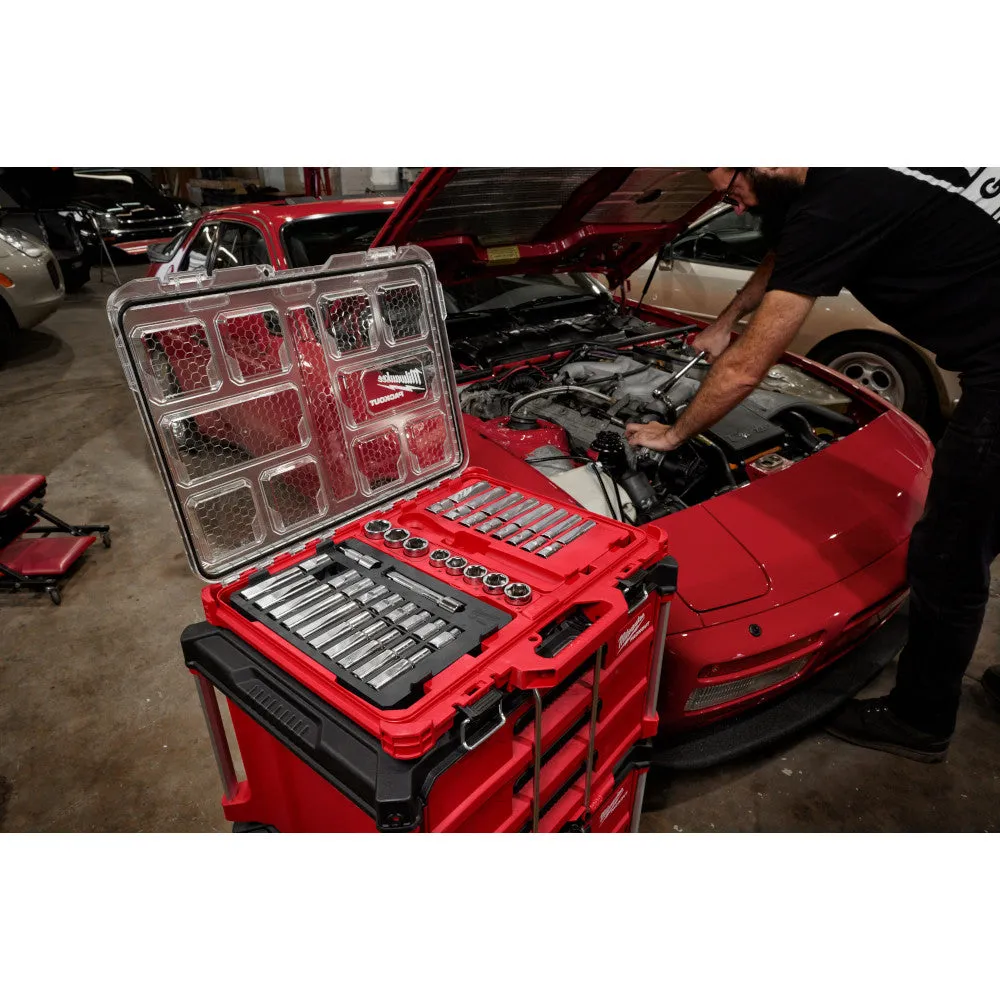 Milwaukee 48-22-9487 47 PC 1/2" Drive Ratchet/Socket Set w/ PACKOUT Organizer