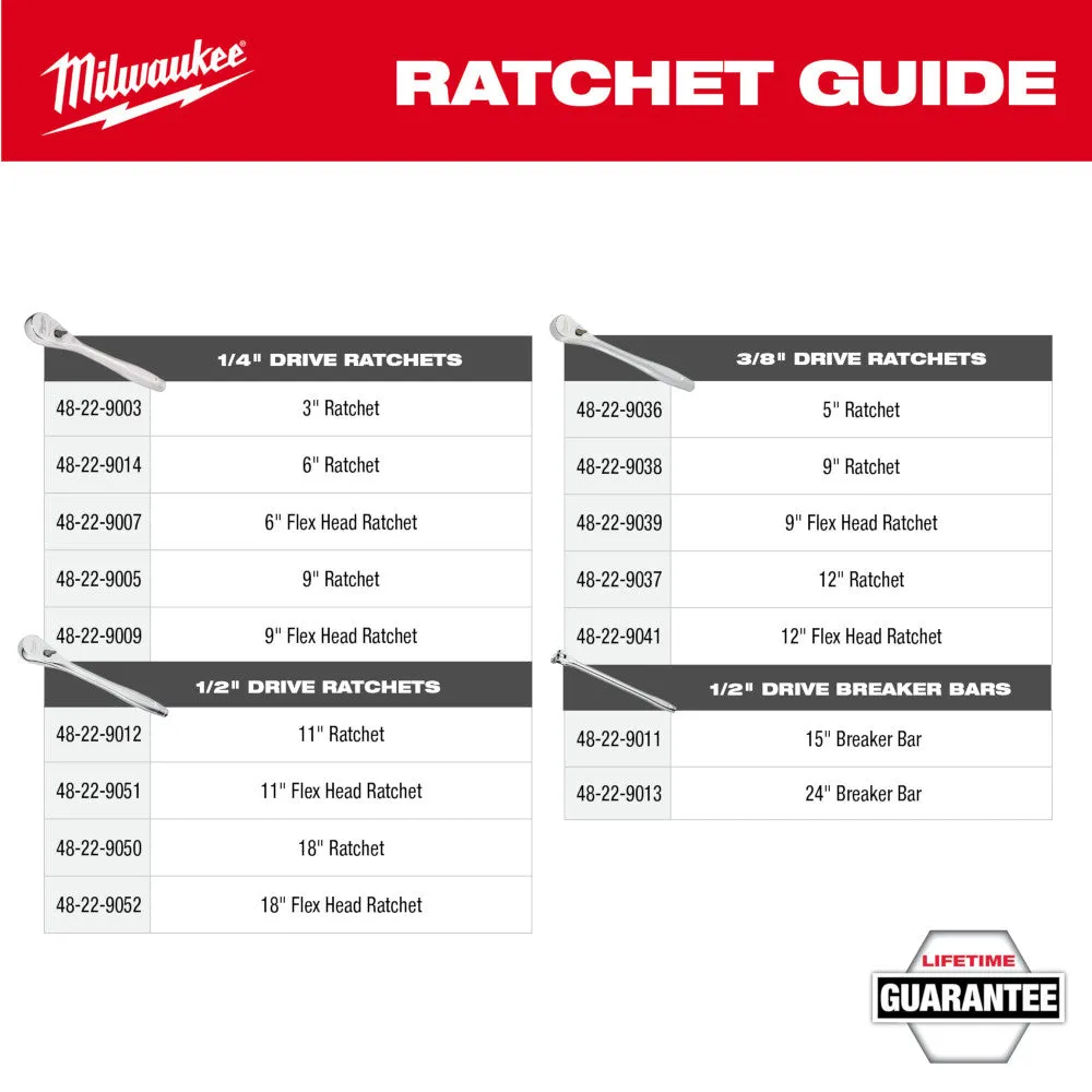 Milwaukee 48-22-9487 47 PC 1/2" Drive Ratchet/Socket Set w/ PACKOUT Organizer