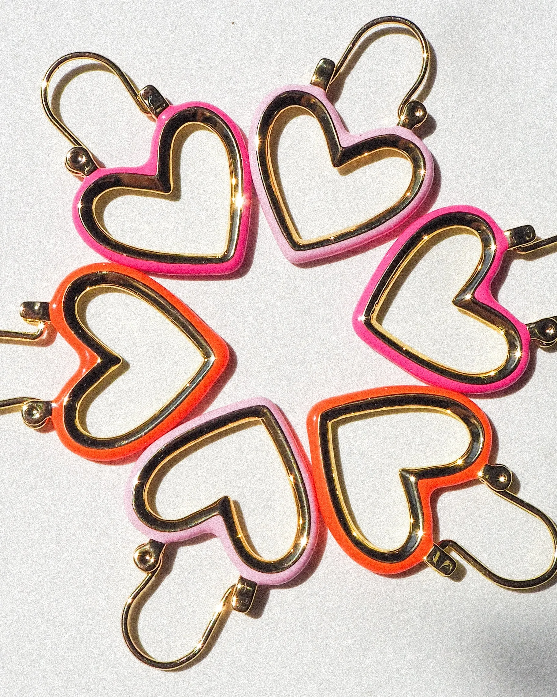 Mini Heartbreaker Hoops- Baby Pink- Silver