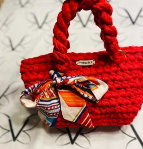 MINI tote bag, Kreations by V Luxury Crochet Handbag