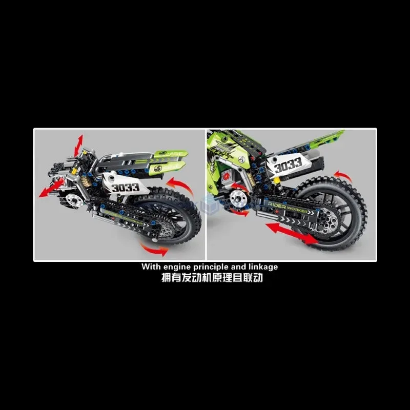 MOC Off-Road Kawasaki KX450 Motocross Bricks Toy T3033
