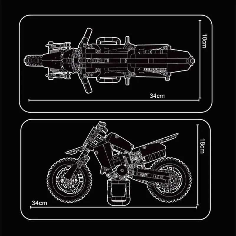 MOC Off-Road Kawasaki KX450 Motocross Bricks Toy T3033
