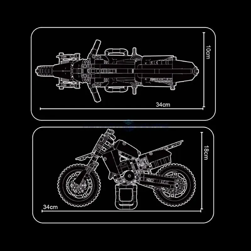 MOC Off-Road Kawasaki KX450 Motocross Bricks Toy T3033