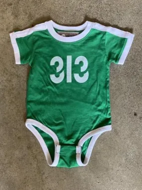 Modern 313 Sport Onesie / White   Vintage Green / Baby