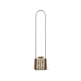 Nano Woody Tote Bag in White/Brown