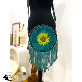 New!Sunflower Tooled Crossbody / BLUE