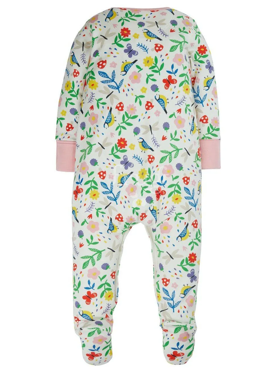 Organic Floral Bird Print Babygrow by Frugi