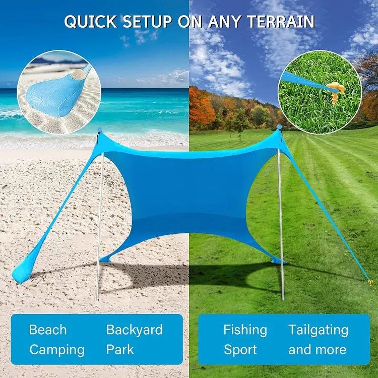 Outdoor Beach Lycra Canopy Camping Tent Sunshade Fishing Tent, Size: 300x300x200cm(Sky Blue)