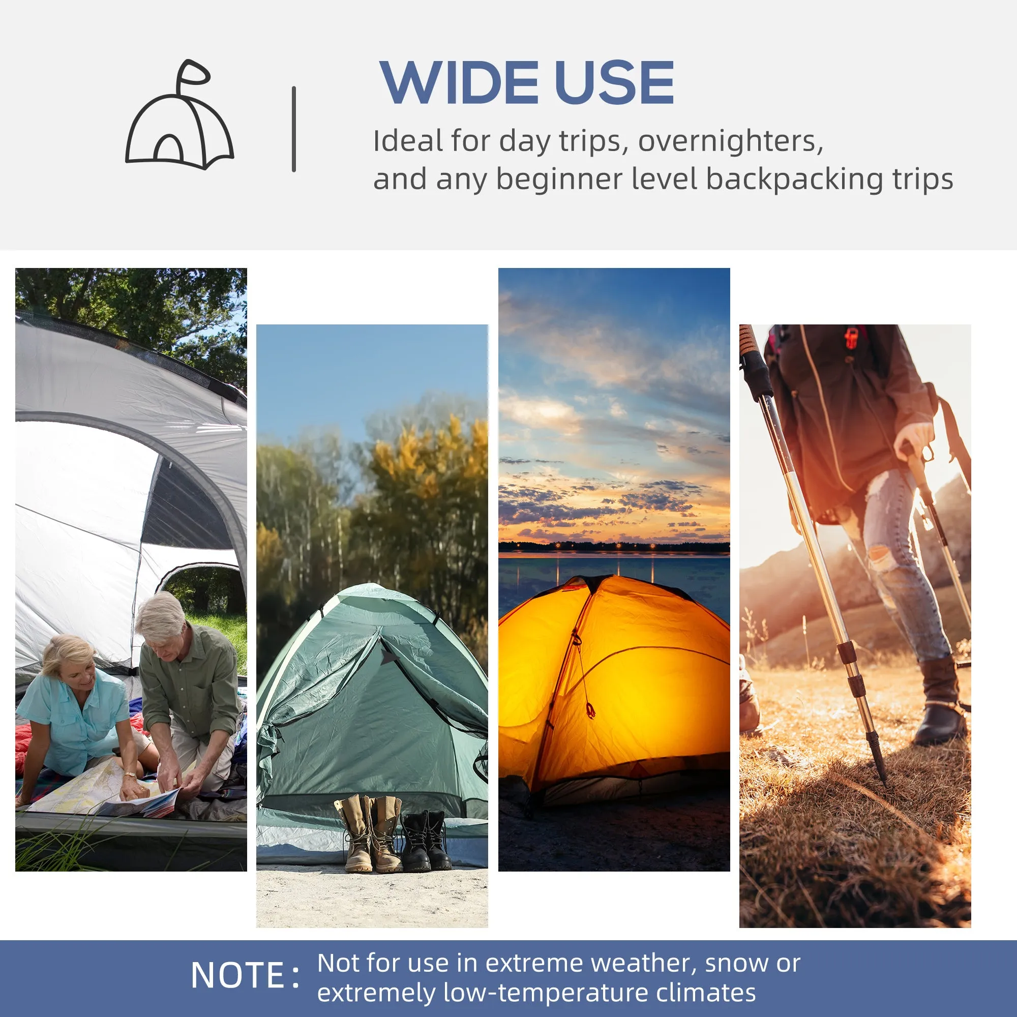 Outsunny Dome Tent for 6-8 Person Camping Tent w/ Zipped Mesh Doors Lamp Hook
