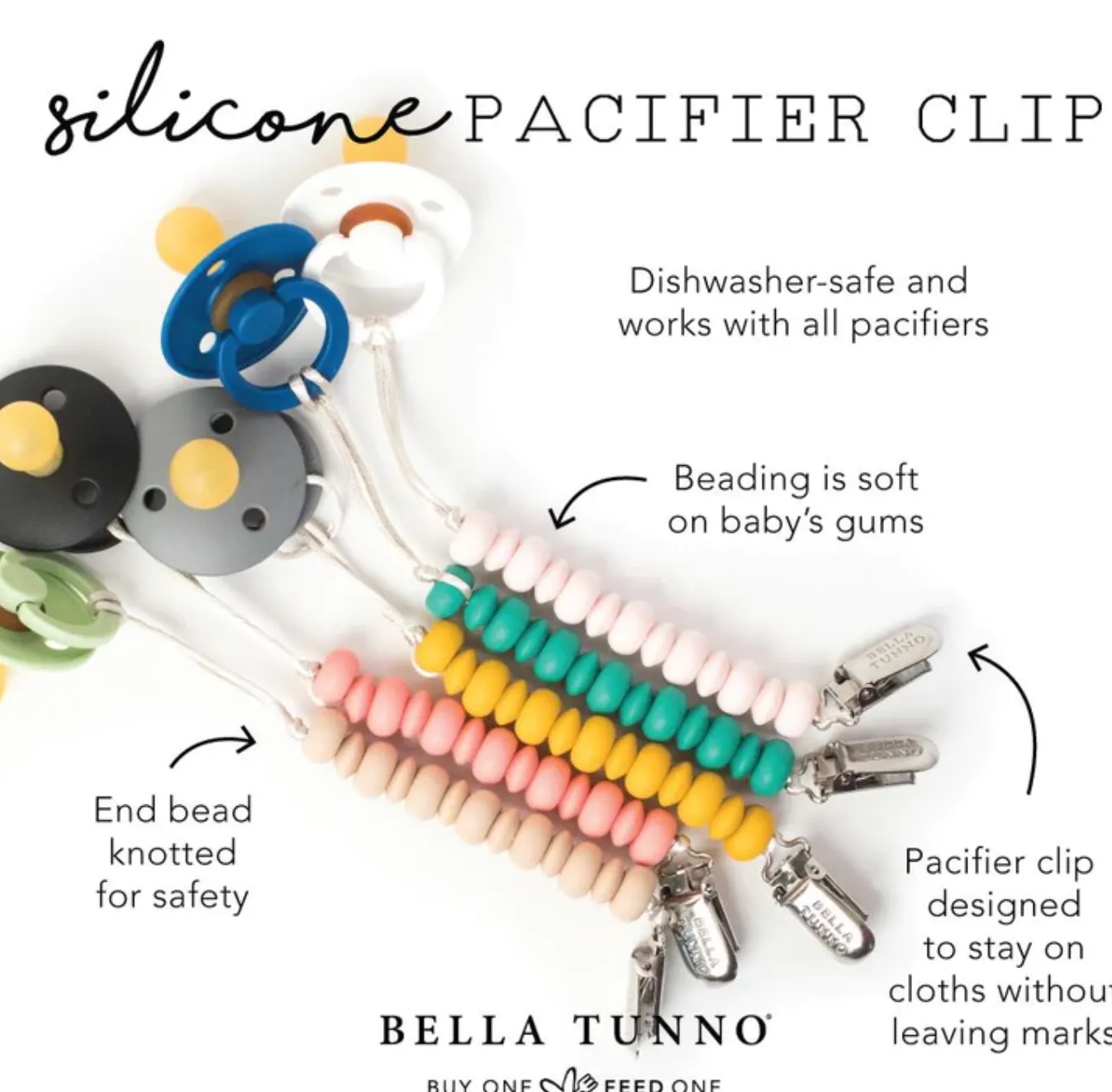 Pacifier Clip - Multi Blue