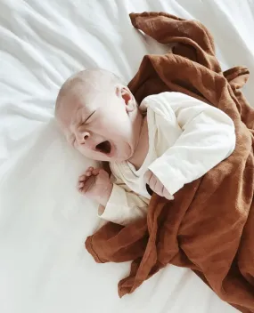 Pop Ya Tot - Muslin Swaddle - Rusted Mustard