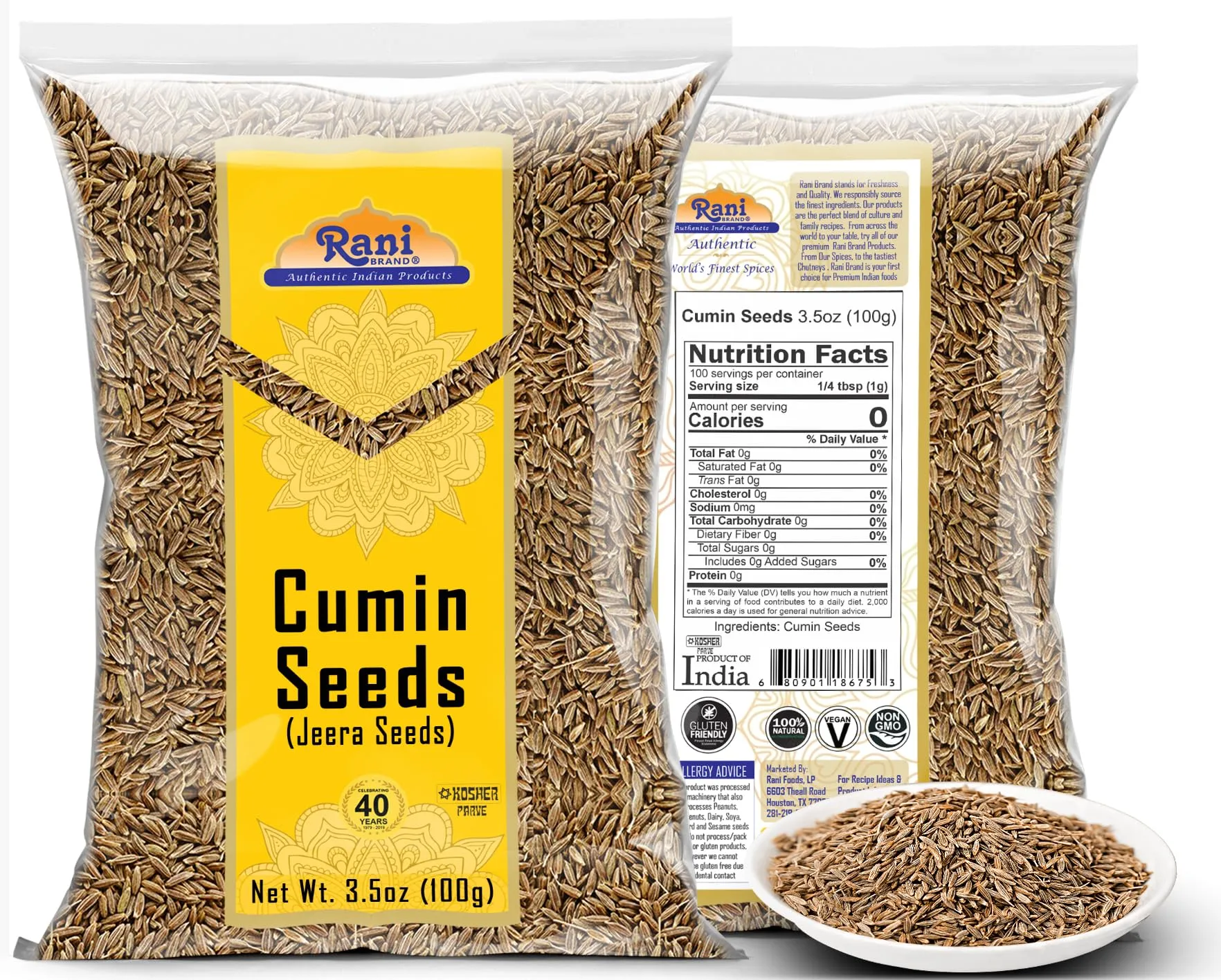 Rani Cumin Seeds Poly {5 Sizes Available}