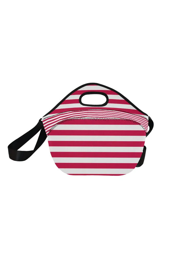 Red Stripes Neoprene Lunch Bag/Large (Model 1669)