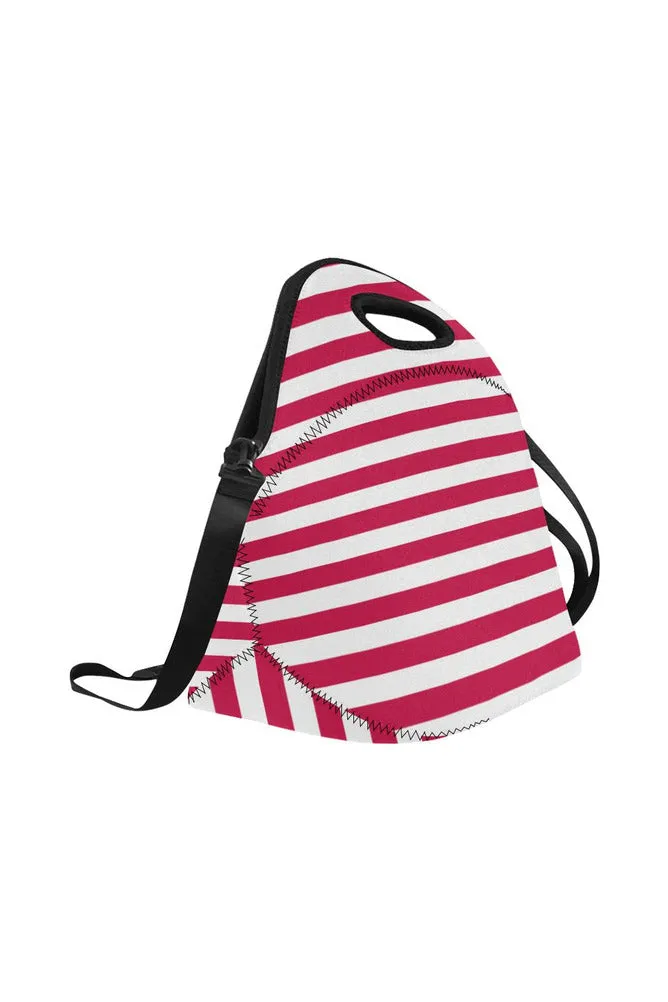 Red Stripes Neoprene Lunch Bag/Large (Model 1669)