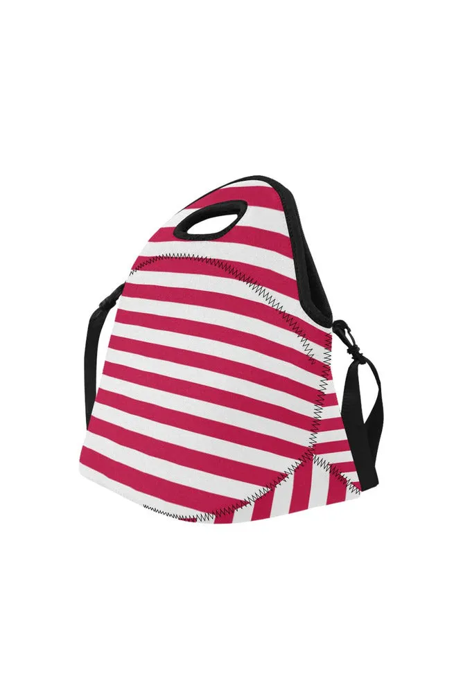 Red Stripes Neoprene Lunch Bag/Large (Model 1669)