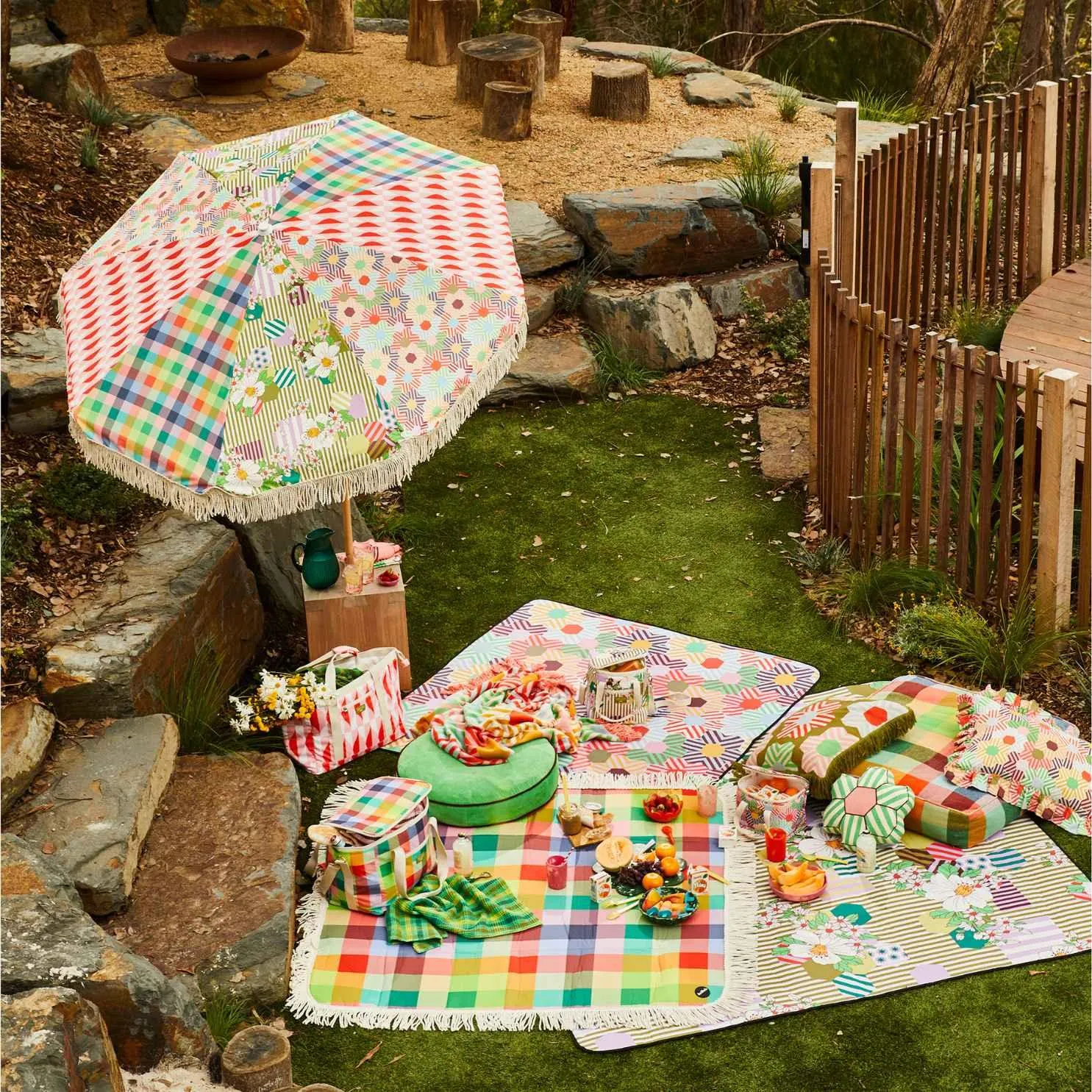 Sage x Clare & Kollab Mix Umbrella Large