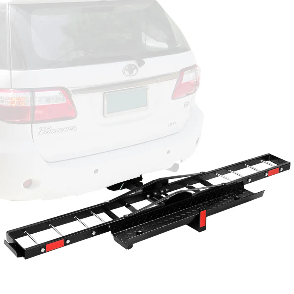 San Hima Motorcycle Carrier Motorbike Rack 2" Towbar 2 Arms Dirt Bike Ramp Steel