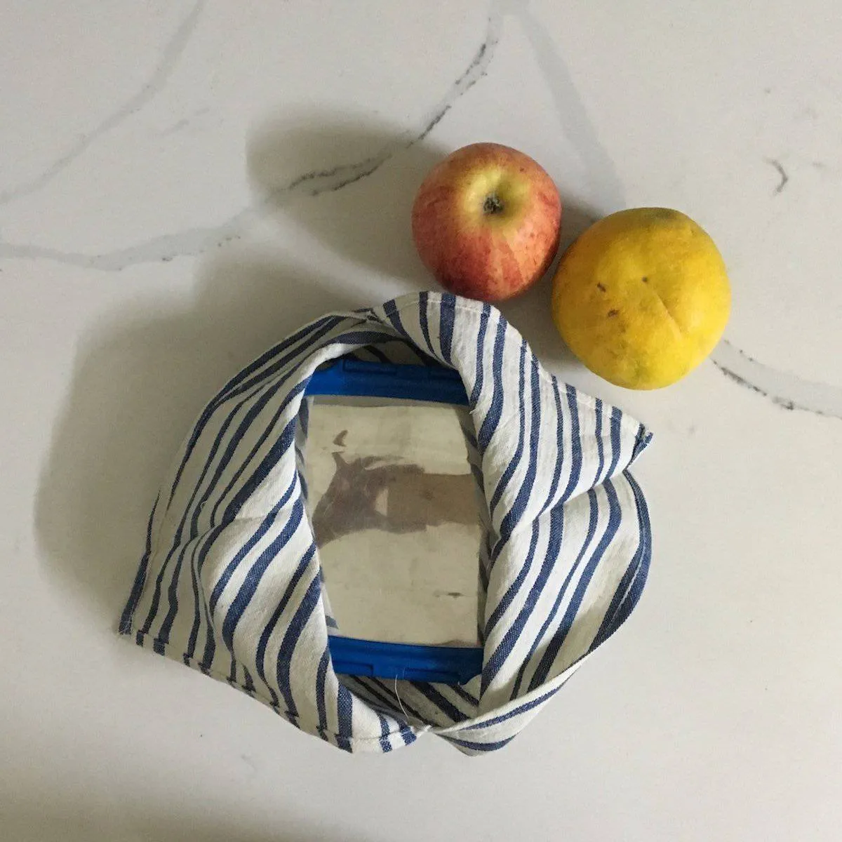 Set of 2 Bento  Bag - 2 knot bags in organic Kala Cotton for Veggies & Fruit, Wrapping Roti, Packing lunch box