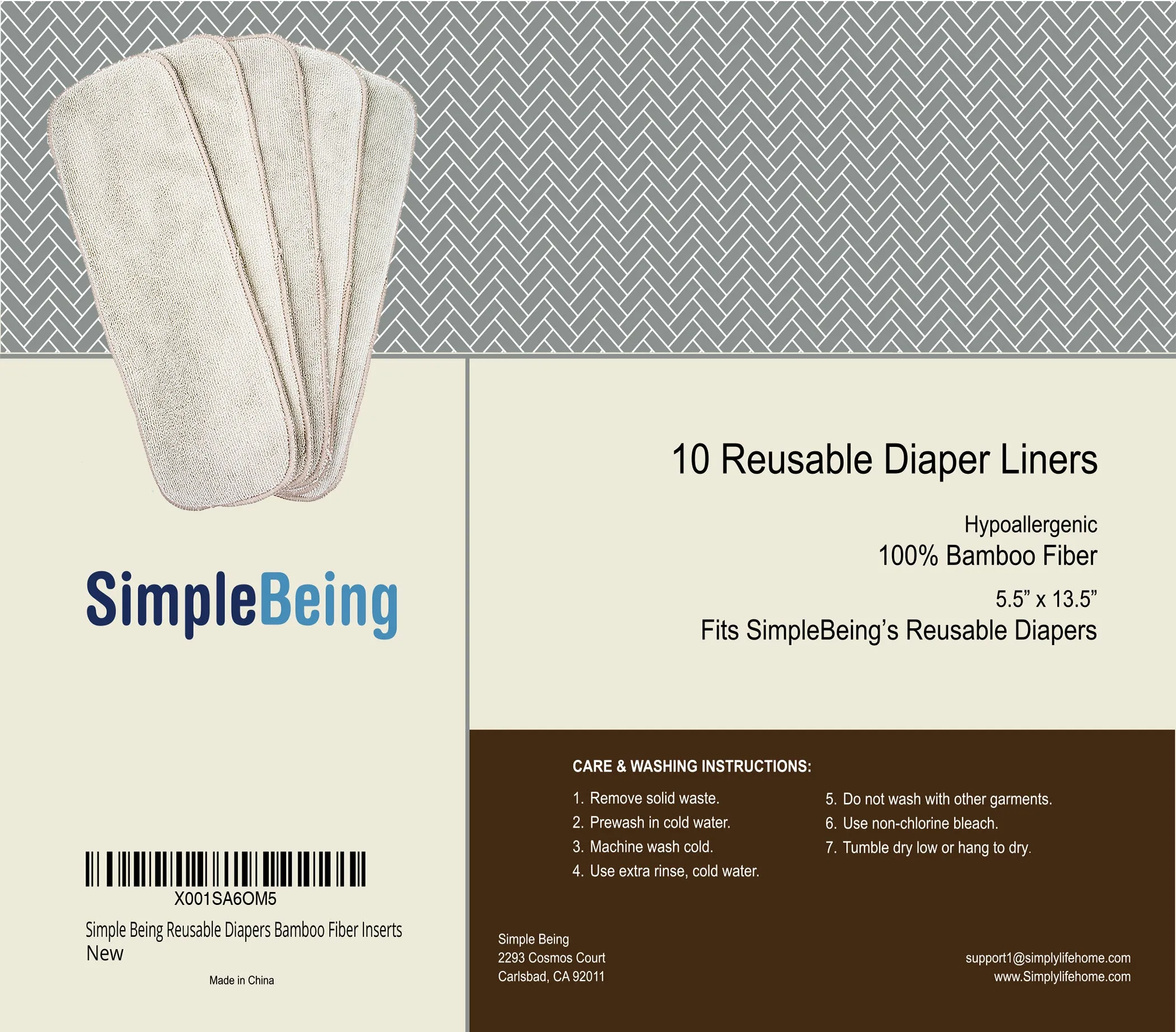 Simple Being Reusable Diaper Inserts (Microfiber)