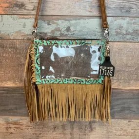 Stadium Ranch Hand - Turquoise Brown Floral Embossed Short Fringe