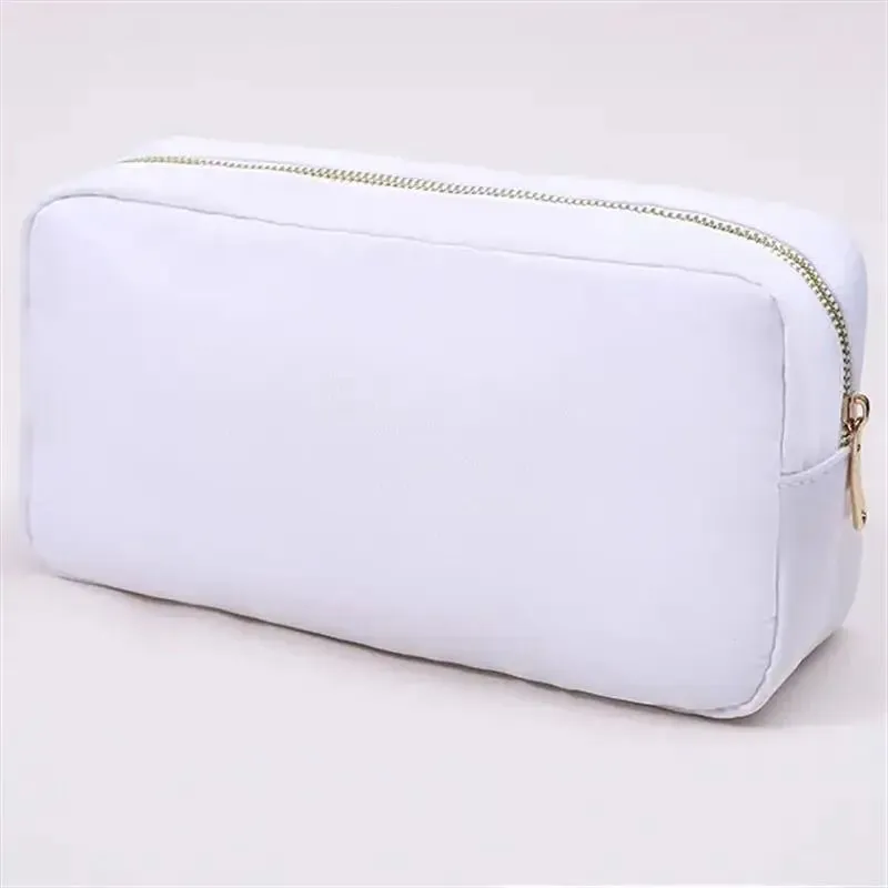 Stock Multi Colors Nylon Pouch Large Cosmetic Bag Zipper Toiletries Organizer Bag For Women Girls Gift Makeup Pouch