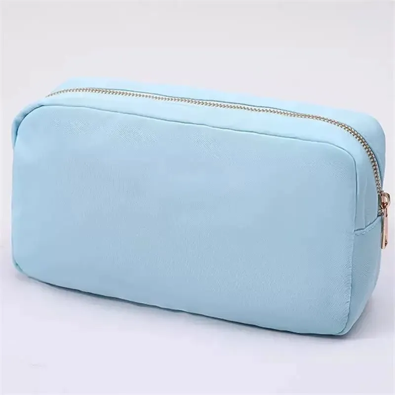 Stock Multi Colors Nylon Pouch Large Cosmetic Bag Zipper Toiletries Organizer Bag For Women Girls Gift Makeup Pouch