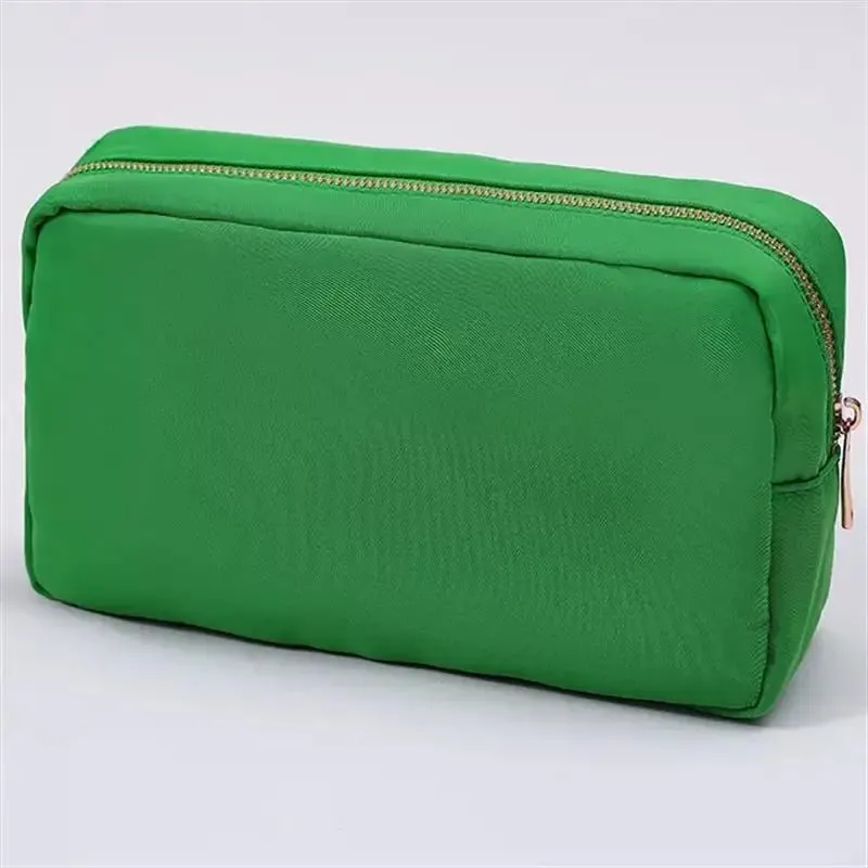 Stock Multi Colors Nylon Pouch Large Cosmetic Bag Zipper Toiletries Organizer Bag For Women Girls Gift Makeup Pouch