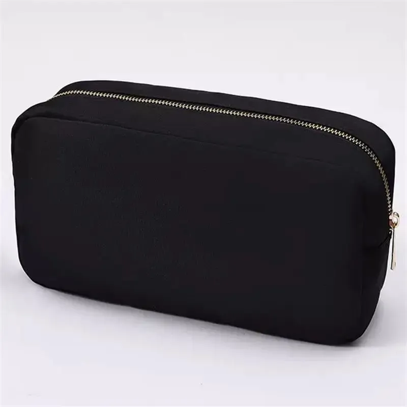 Stock Multi Colors Nylon Pouch Large Cosmetic Bag Zipper Toiletries Organizer Bag For Women Girls Gift Makeup Pouch